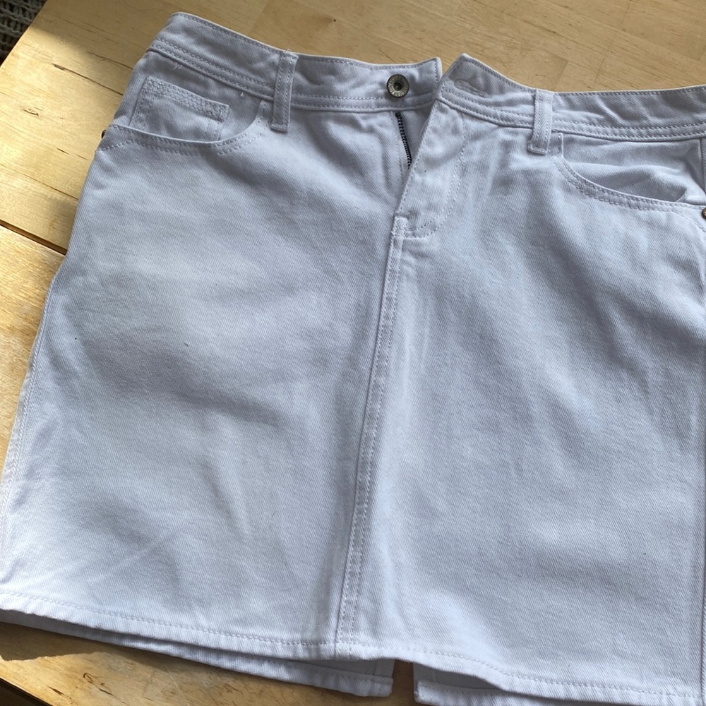 White jean skirt